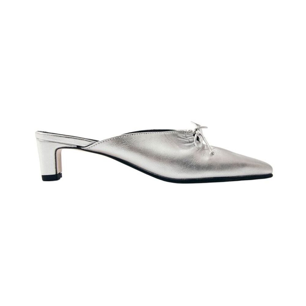 Alohas Amar Shimmer Leather Pump, White